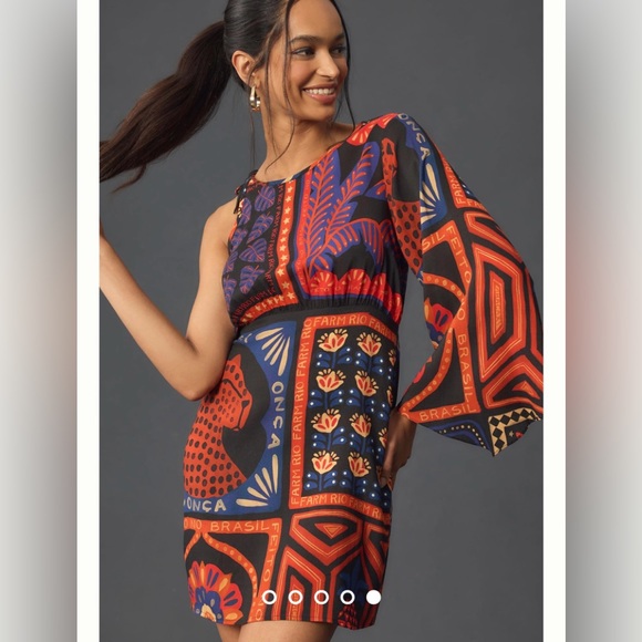 Farm Rio One-Shoulder Mini-Dres - Picture 2 of 8